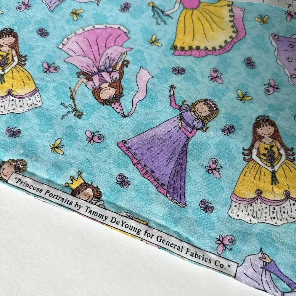 Princess Portraits Fabric Princess Fabric Quilting Cotton Fabric 1yd 15